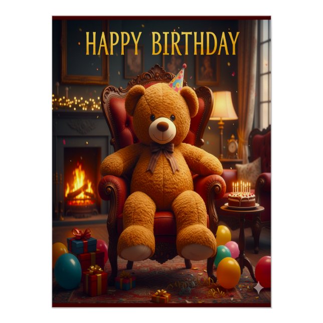 BIG TEDDYBEAR HAPPY BIRTHDAY POSTER (Front)