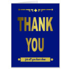 Big Thank You Appreciation Blue Typography Card