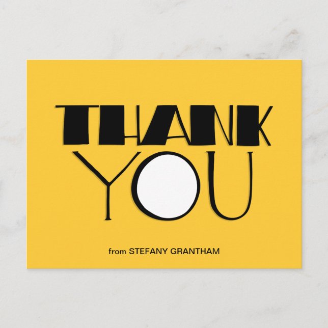 Big Thank You black Postcard (Front)