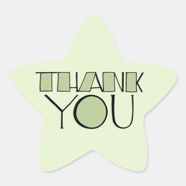 Big Thank You green Star Sticker (Front)