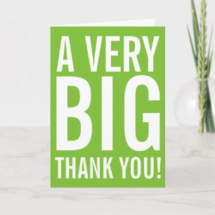 Big Thank You greeting cards for thanking someone