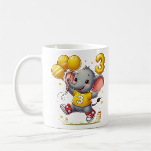 Big Three Celebration: Elephant with Balloons Todd Coffee Mug