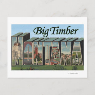 Big Timber, Montana - Large Letter Scenes Postcard