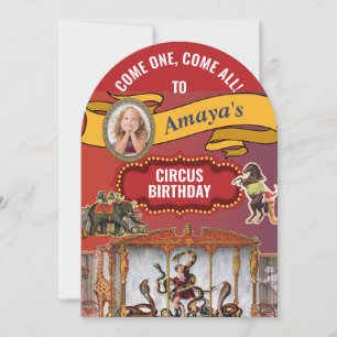 Big Top Circus Birthday Party Invitation