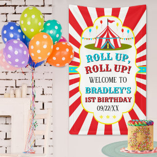 Big Top Circus Carnival 1st Birthday Welcome Banner