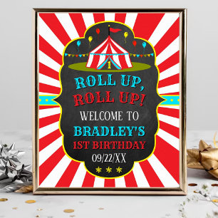 Big Top Circus Carnival 1st Birthday Welcome Poster