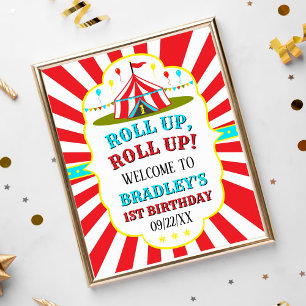 Big Top Circus Carnival 1st Birthday Welcome Poster