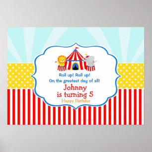 Big Top Circus Carnival Birthday Party Poster