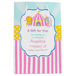 Big Top Circus Carnival Birthday Party Thank You Medium Gift Bag
