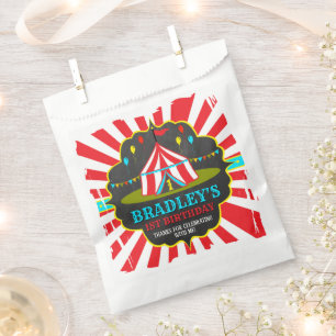 Big Top Circus Carnival Chalkboard 1st Birthday Favour Bag