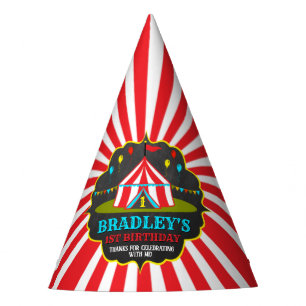 Big Top Circus Carnival Chalkboard 1st Birthday Party Hat