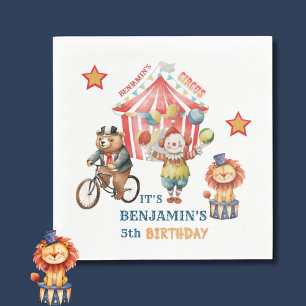 Big Top Circus Carnival Fifth Birthday Napkin