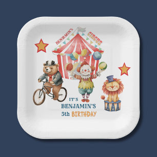 Big Top Circus Carnival Fifth Birthday  Paper Plate