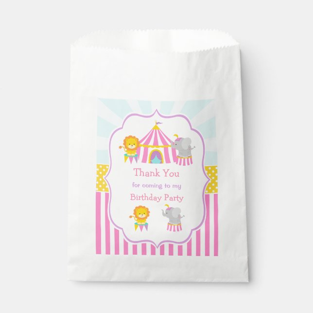 Big Top Circus Carnival in Pink Favour Bag (Front)