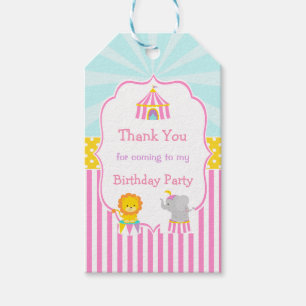 Big Top Circus Carnival in Pink Gift Tag