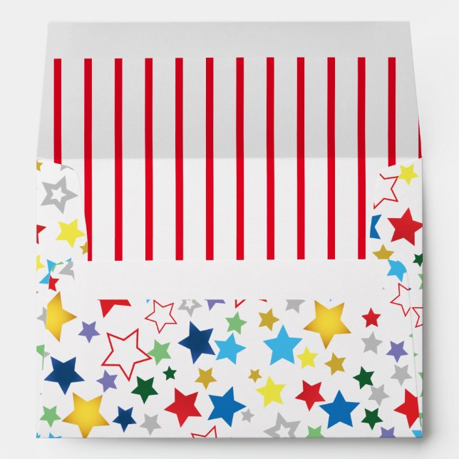 Big Top Circus Carnival Stars Stripes. Envelope (Back (Bottom))