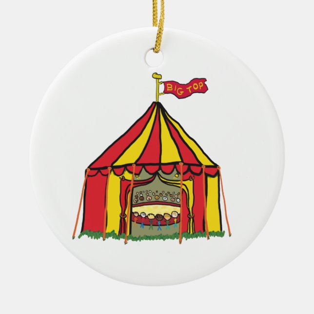 Big Top Circus Tent Ceramic Ornament (Front)