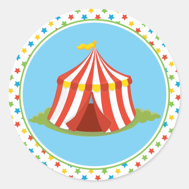 Big Top | Circus Tent | Circus Theme Classic Round Sticker (Front)