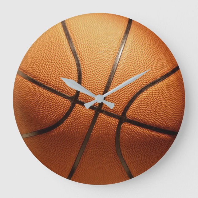 Big Traditional Orange Basketball Wall Clock (Front)