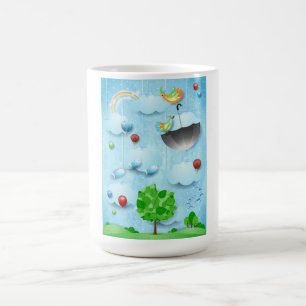 Big tree and flying birds coffee mug