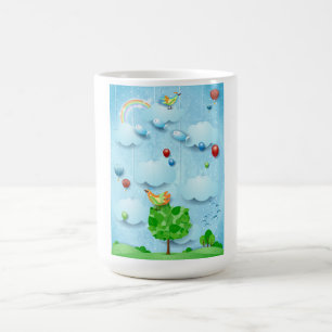 Big tree and flying fishes coffee mug