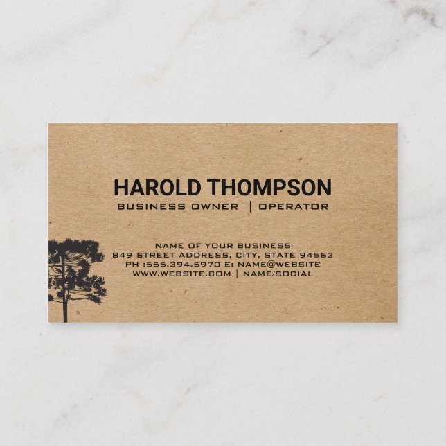 Big Tree | Natural Texture Background Business Card (Back)