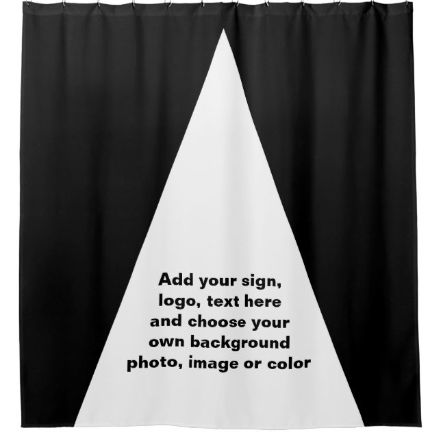 BIG TRIANGLE white + your ideas Shower Curtain (Front)