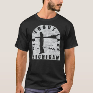 Big Trout Lake Ice Fishing Michigan T-Shirt