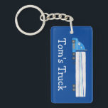Big Truck 18 Wheeler Semi Rig CUSTOMIZE IT  Key Ring<br><div class="desc">Customise this cute keychain with your own text,  your name or anything else you like. Get ready to hit the road with this fun design,  hand drawn by me for you! Check my shop for lots more matching items and more colours!</div>