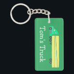 Big Truck 18 Wheeler Semi Rig CUSTOMIZE IT  Key Ring<br><div class="desc">Customise this cute keychain with your own text,  your name or anything else you like. Get ready to hit the road with this fun design,  hand drawn by me for you! Check my shop for lots more matching items and more colours!</div>