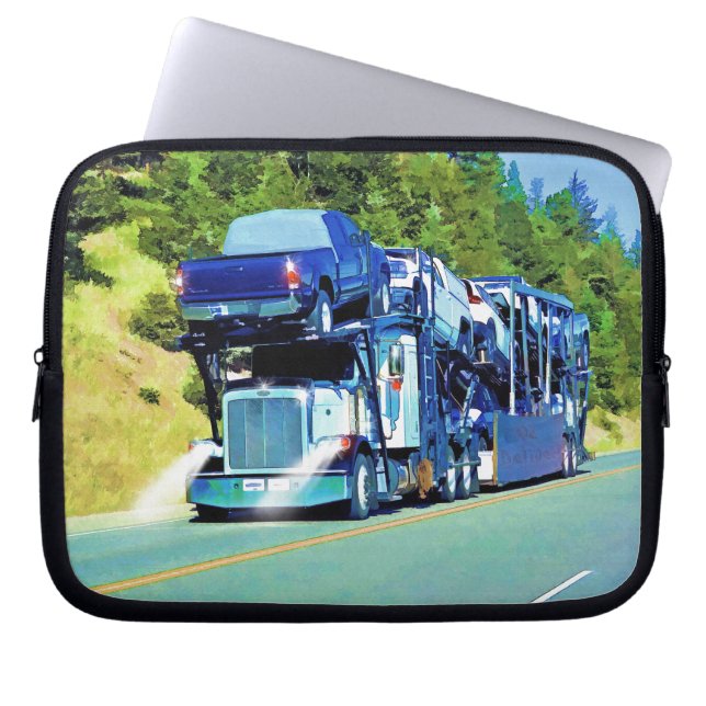 Big Truck and Highway Art for Lorry-lovers Laptop Sleeve (Front)