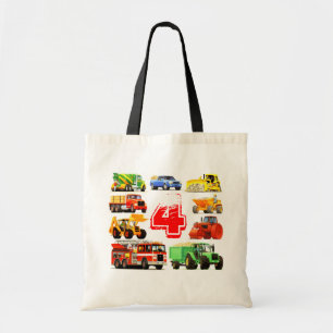Big Trucks 4th Birthday Tote Bag