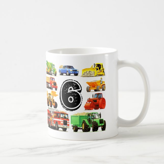Big Trucks 6th Birthday Coffee Mug (Right)