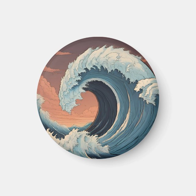 Big Tsunami Wave Magnet (Front)