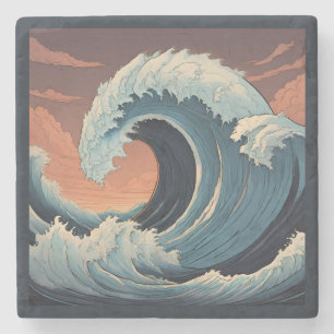 Big Tsunami Wave Stone Coaster