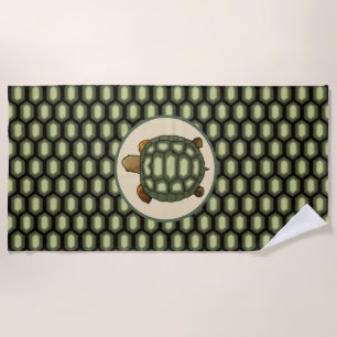 Big Turtle and Tortoise Shell Beach Towel