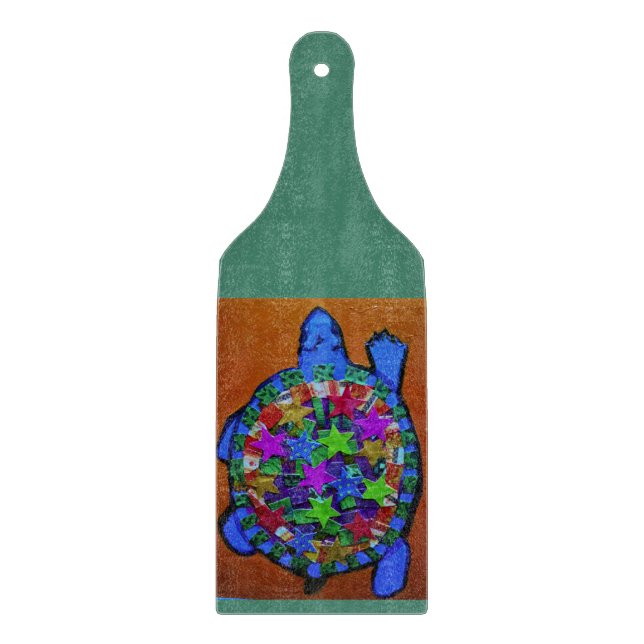 Big Turtle Decorative Glass Cutting Board Paddle (Front)