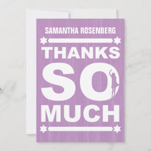 Big Type Bat Mitzvah Thank You Card in Purple