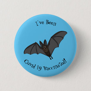 Big vampire bat cartoon illustration 6 cm round badge