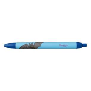 Big vampire bat cartoon illustration black ink pen