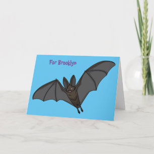 Big vampire bat cartoon illustration  card