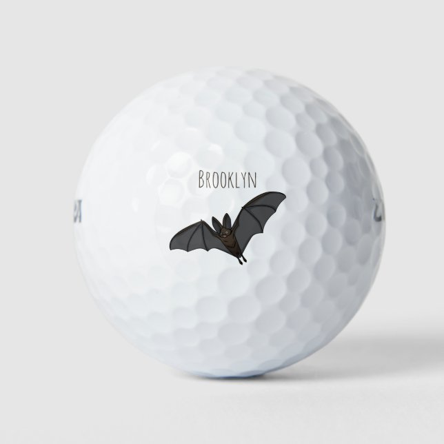 Big vampire bat cartoon illustration  golf balls (Front)