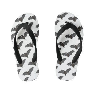 Big vampire bat cartoon illustration kid's thongs