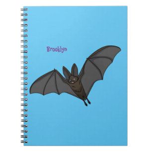 Big vampire bat cartoon illustration notebook
