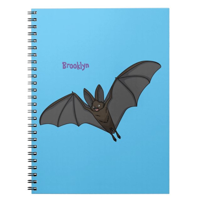 Big vampire bat cartoon illustration notebook (Front)