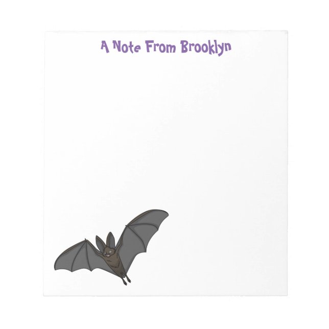 Big vampire bat cartoon illustration notepad (Front)