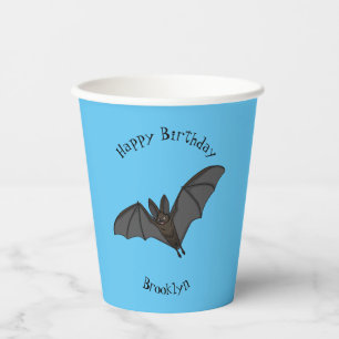 Big vampire bat cartoon illustration paper cups