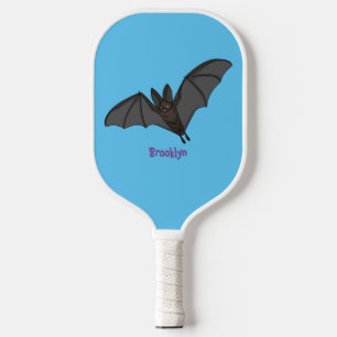Big vampire bat cartoon illustration pickleball paddle