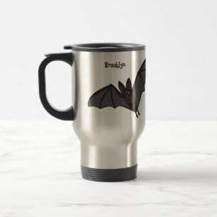 Big vampire bat cartoon illustration travel mug