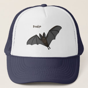 Big vampire bat cartoon illustration  trucker hat